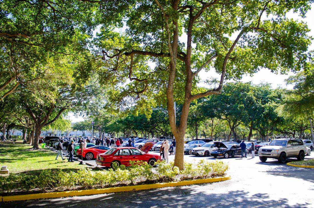Enthusiasts gathered at a Southwest Florida car meet